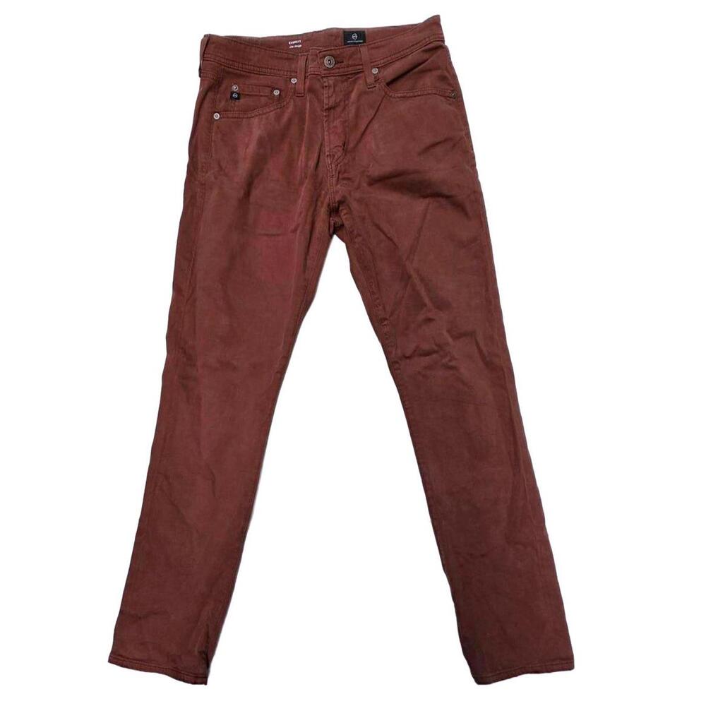 AG Adriano Goldschmied Men's Everett Slim Straight Jeans Rust Orange  32/31